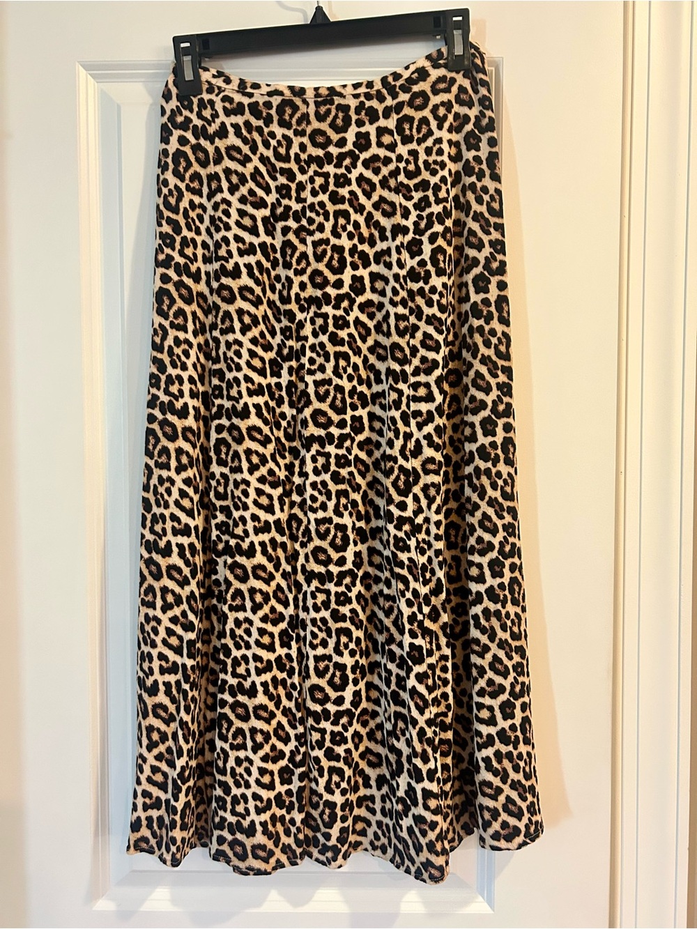H&M Leopard Print A-Line Skirt - Beige, Black
